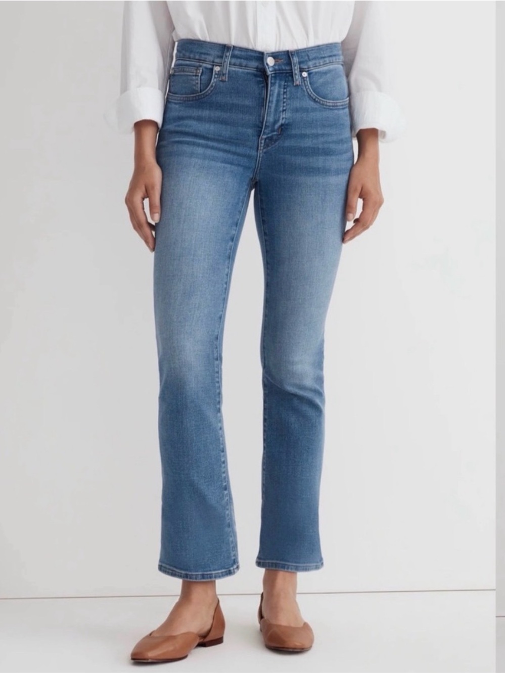 Madewell Light Blue Kick Out Crop Jeans